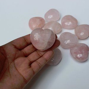 Rose Quartz Puffed Small Heart